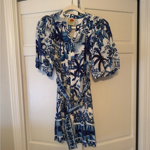 FARM RIO Sweet Rio Puff Sleeve Mini Dress - Picture 2 of 4